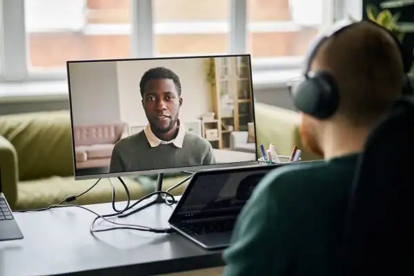 Man attending online mediation Haringey MIAMS session